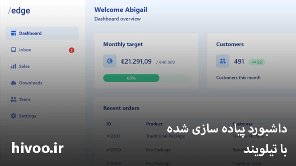 پیاده سازی داشبورد با tailwind