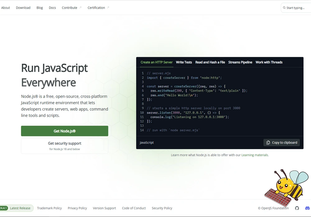 دانلود node.js